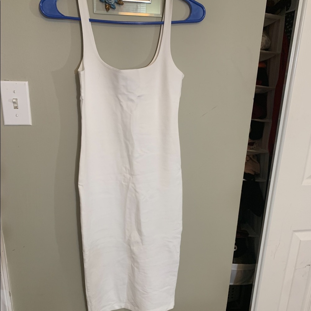 White midi body-con dress